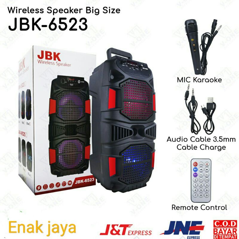 MURAH-Speaker Bluetooth + Mic Karaoke portable JBK 6523 wireless karaoke/Big sound