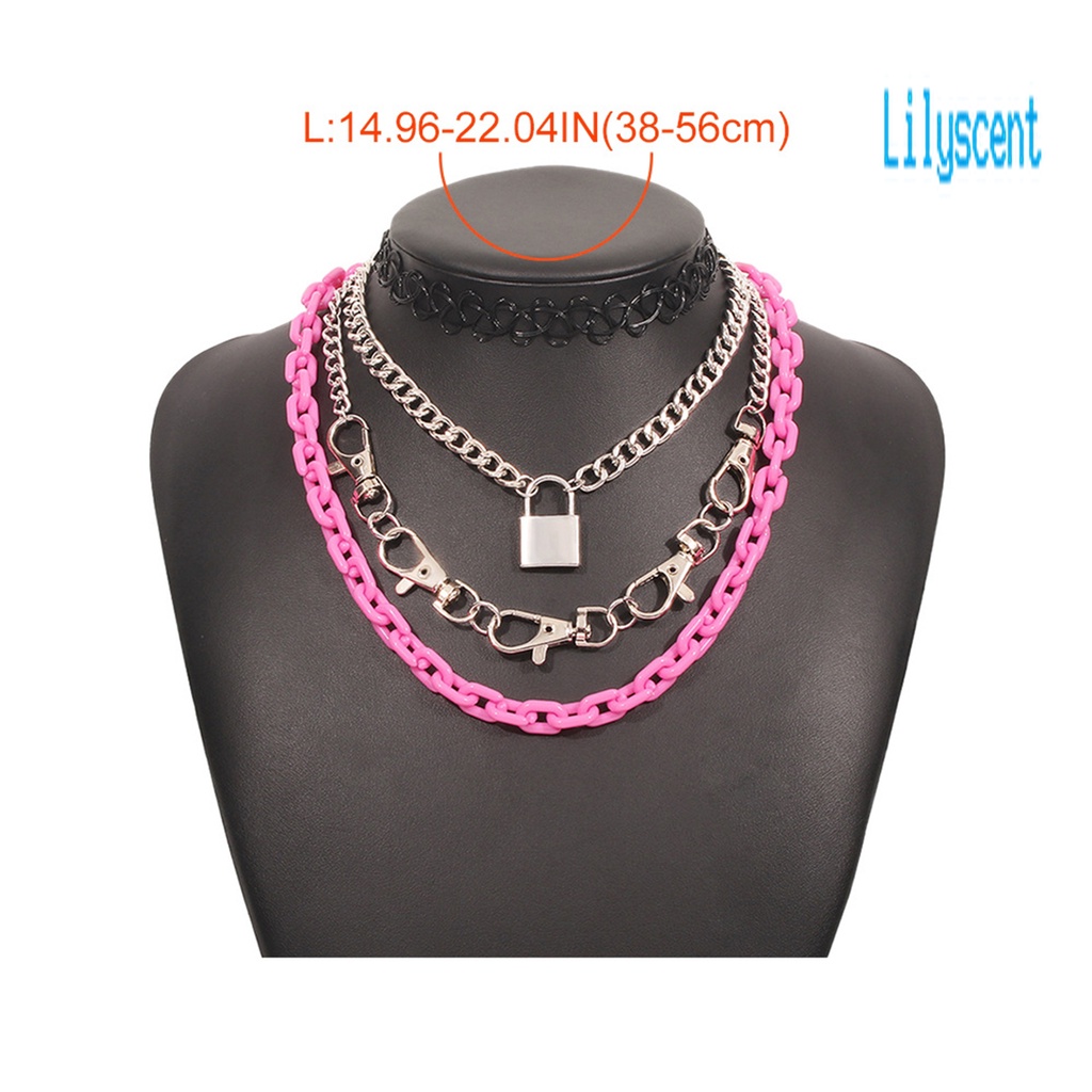 Kalung Rantai Multilayer Aksen Berlian Imitasi Untuk Wanita