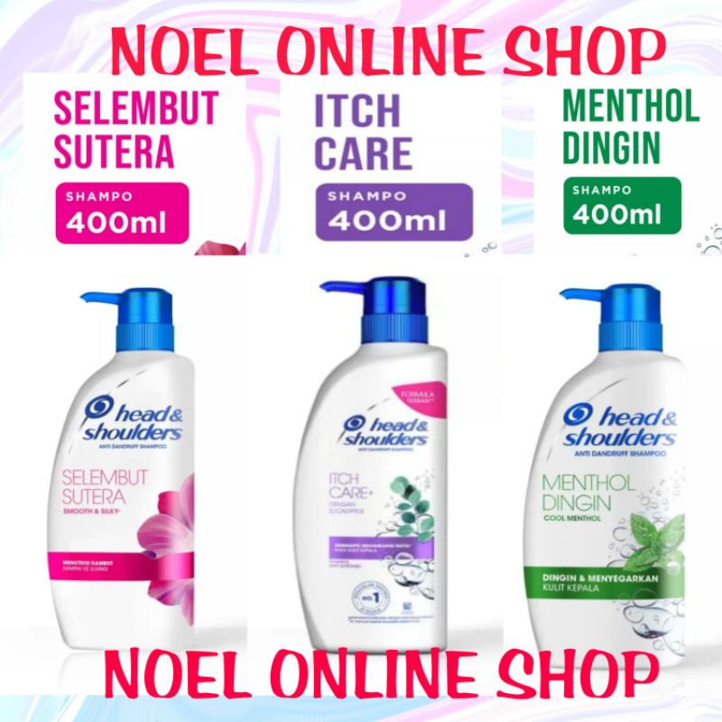 Head &amp; Shoulders Shampo Menthol Dingin Anti Ketombe / Selembut Sutera / Itch Care 400ml 300ml