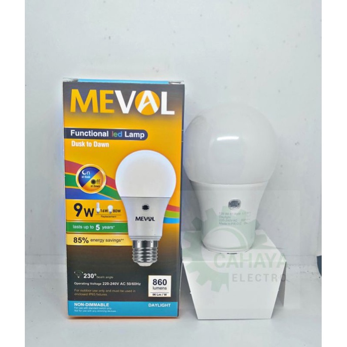 Lampu Sensor / Smart Lamp SENSOR CAHAYA MEVAL 9watt 9w