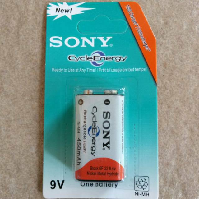 Baterai 9V SONY  charge ulang baterai kotak cas ulang