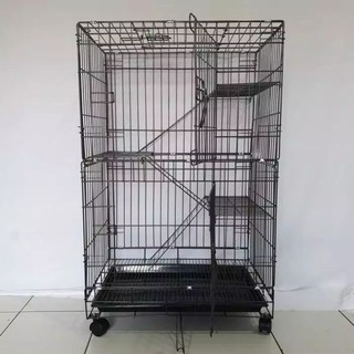  kandang  kucing tingkat 3 besi  Lipat size L 92 x 62 x 45 