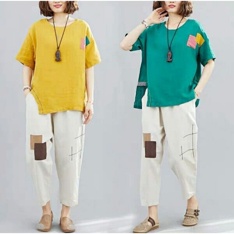 Gumi Baggy Pants / Celana Korean Style Wanita Katun Twill Stretch