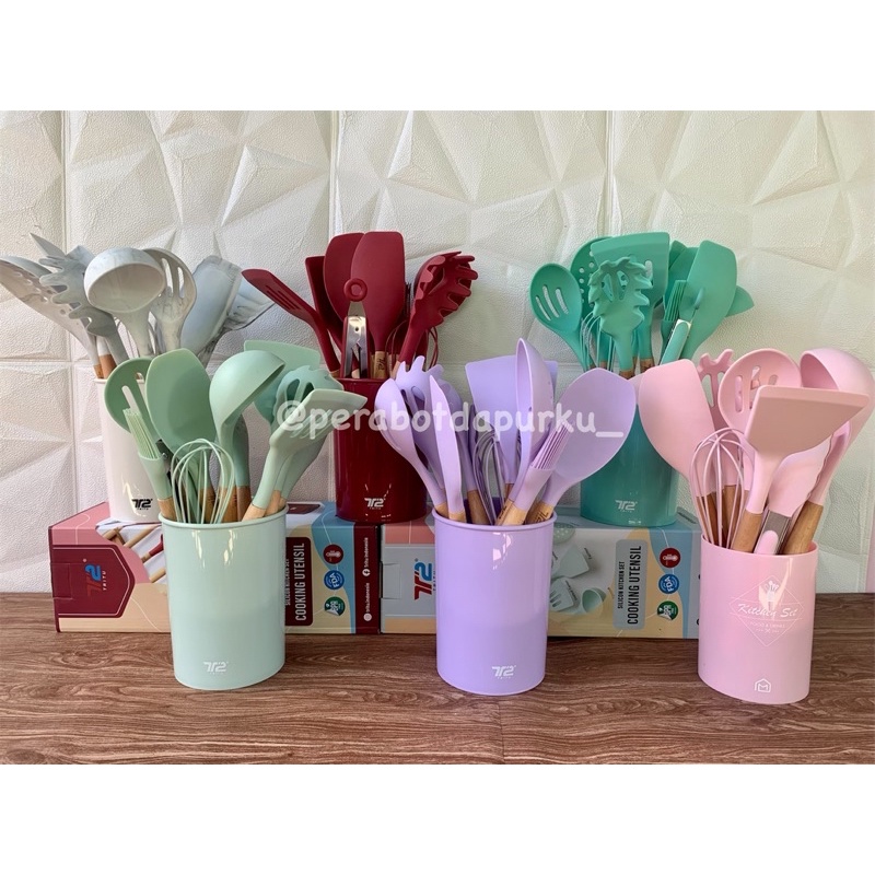 Tritu Spatula Silicon 12pcs / Silicon Kitchen Set Utensil