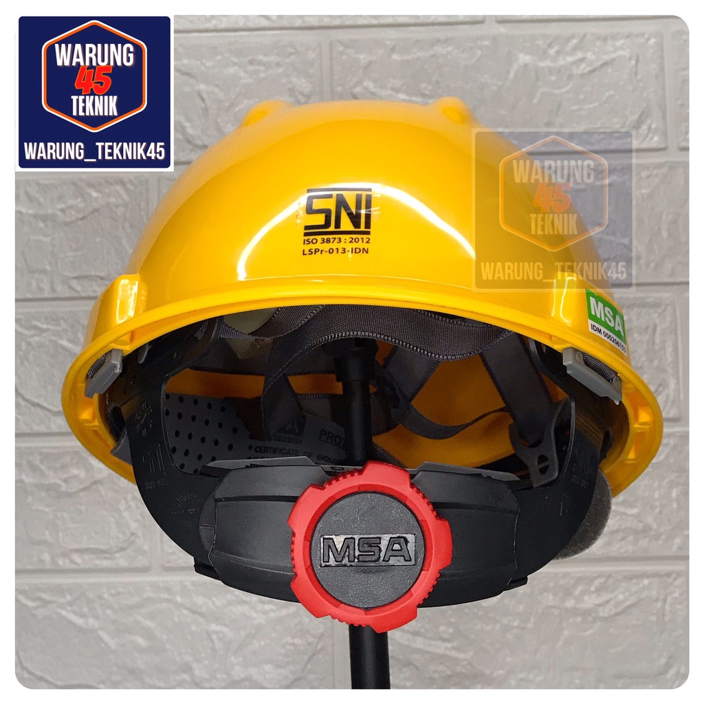 HELM PROYEK SAFETY V GUARD MERK MSA SNI LOKAL SUSPENSI FASTRACK FASTRAK - KUNING