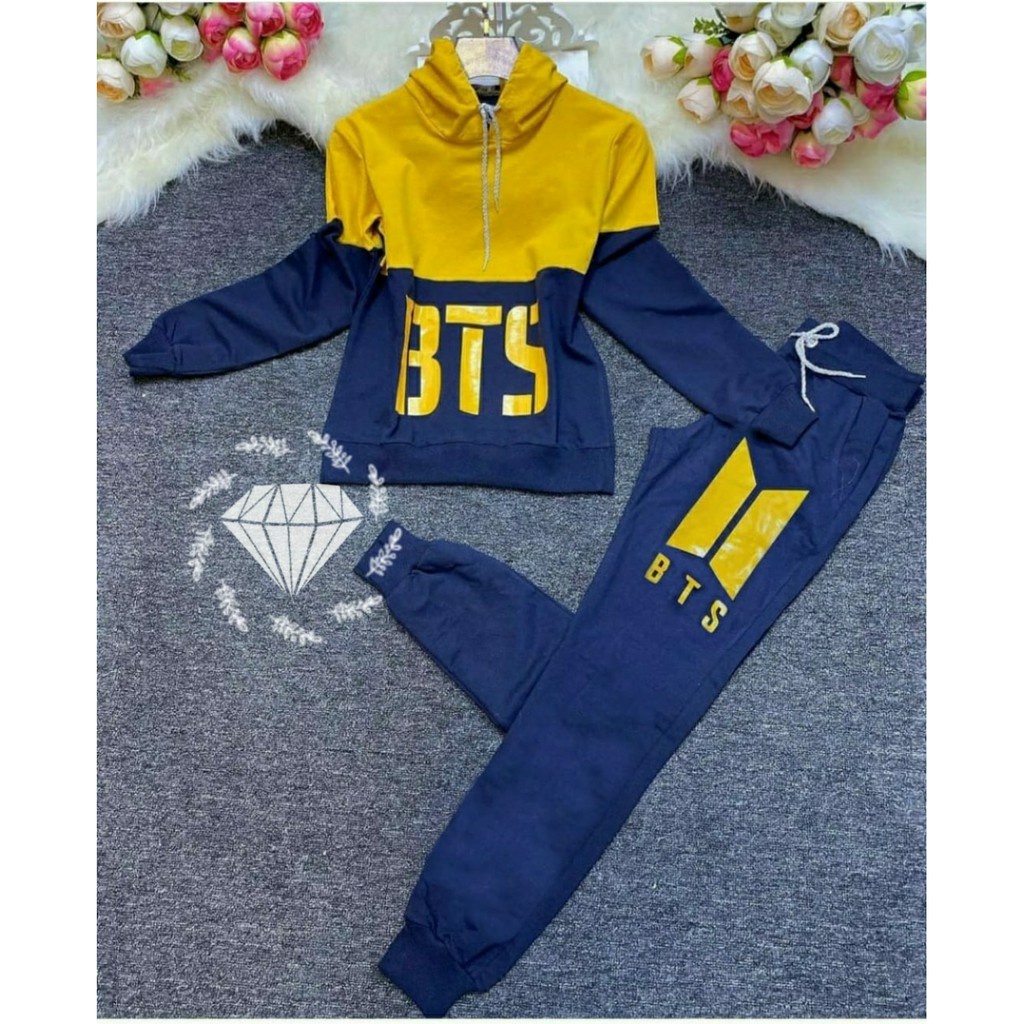 Modis | Setelan BTS Aria | Setelan Hoodie Olahraga | Baju Setelan Kasual Training Korean Style