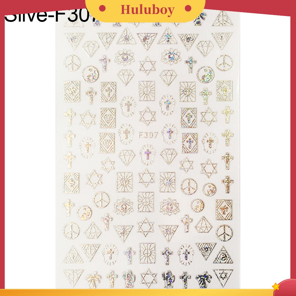 Huluboy Huluboy♡ Stiker Decal Motif Geometri Simple Untuk Dekorasi Nail Art DIY
