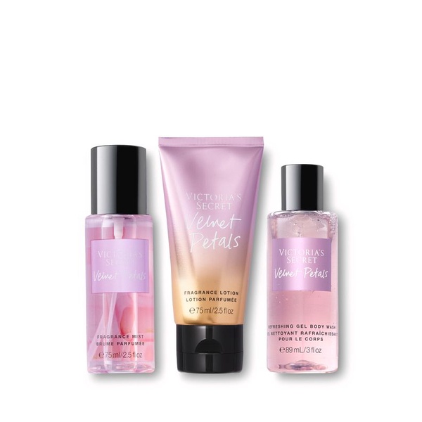 VICTORIA'S SECRET GIFT SET TRAVEL SIZE BARE VANILLA / PURE SEDUCTION / VELVET PETALS / TEASE