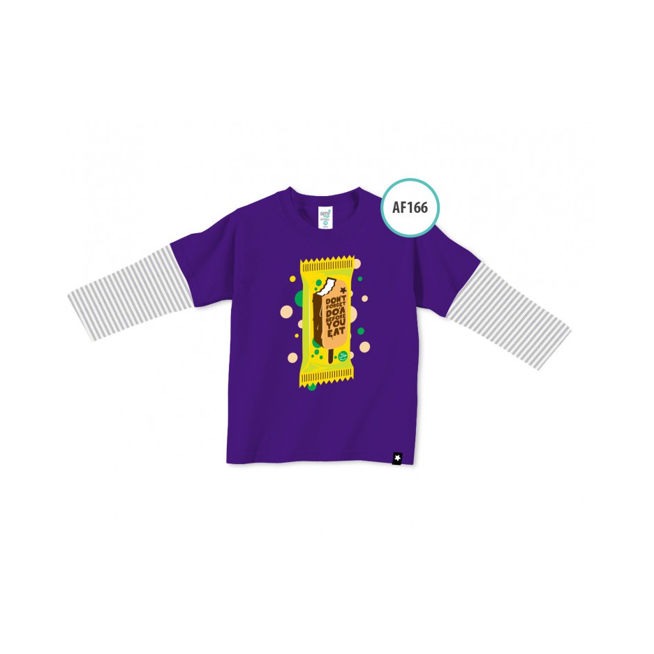 Kaos anak Afrakids AF166 &quot;Dont Forget Do'a Before You Eat&quot; Lengan Panjang