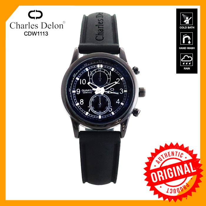 Jam Tangan Wanita Watch Karet Anti Air Box Original Charles Delon CDW 1113