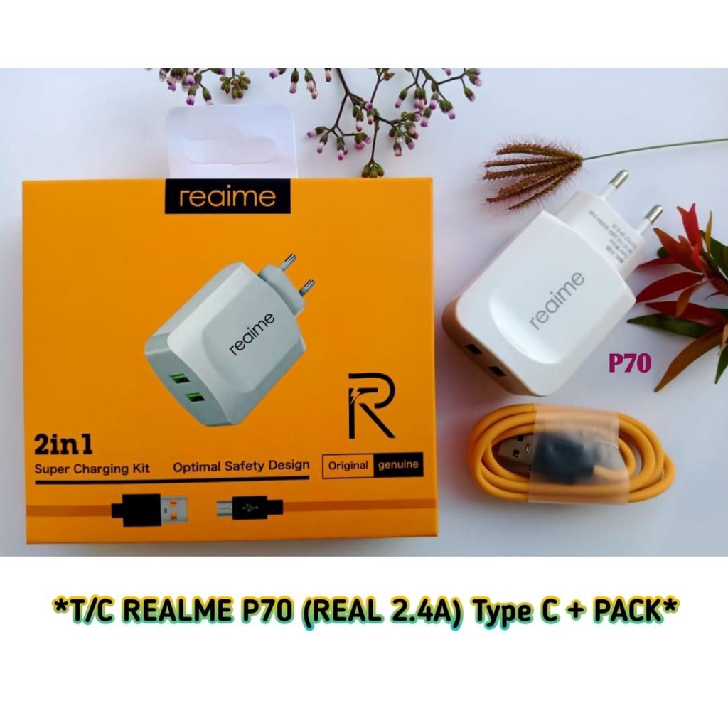 [RO ACC] CHARGER REALME P70 DUAL USB 2.4A ALL TIPE HP