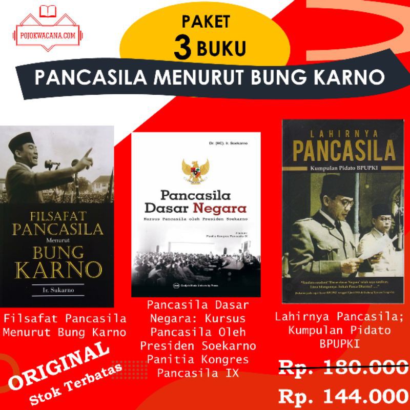 

Original - Paket 3 Buku Bung Karno Pancasila Dasar Negara Lahirnya Pancasila Filsafat Pancasila