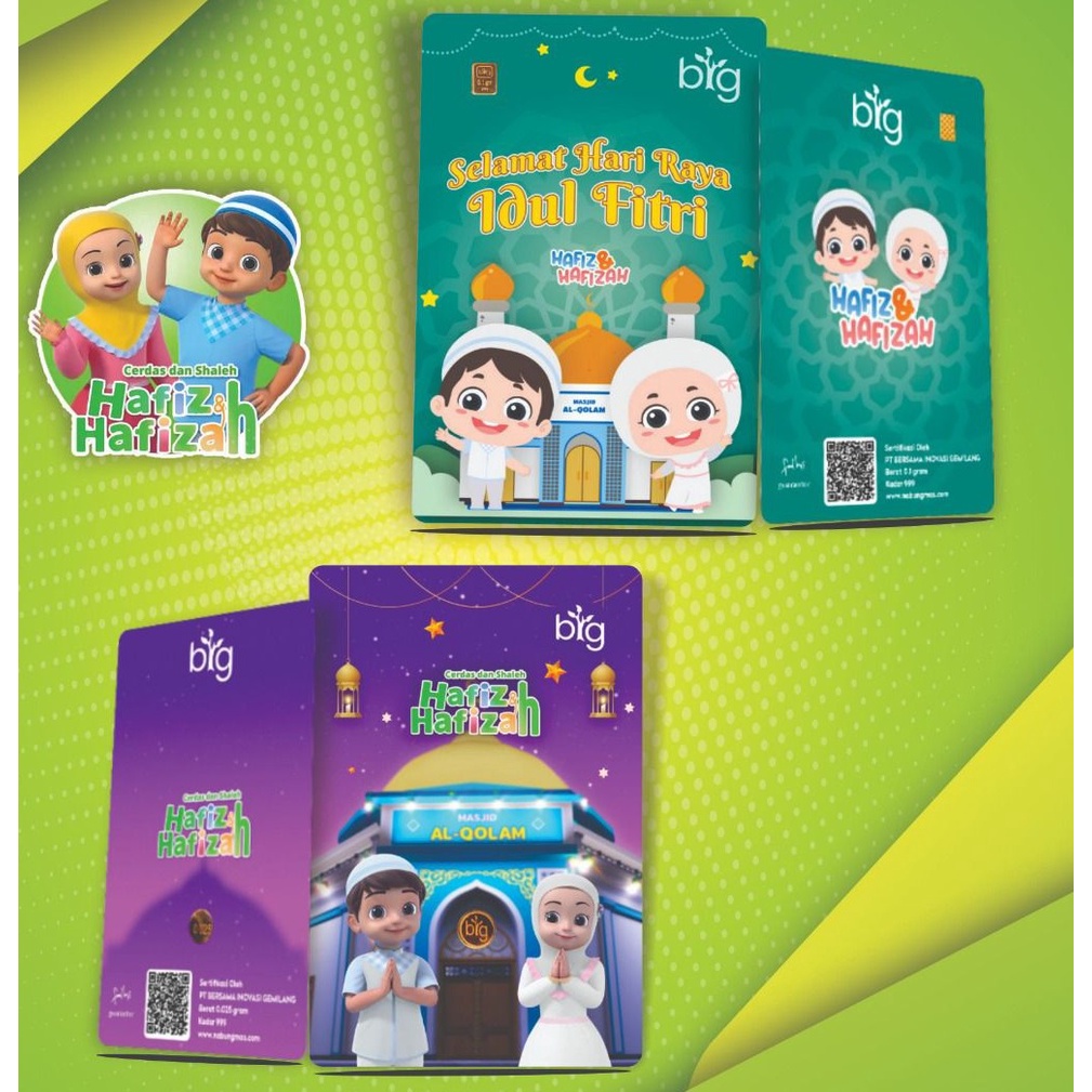 Idul Fitri Kids Hafiz Hafiza Series Edition Logam Mulia Emasin Mini BIG Gold Emas 24K 0,025 0,05 0.1