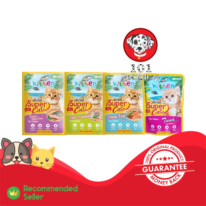 MAKANAN KUCING SUPER CAT POUCH KITTEN 85GR ALL VARIAN