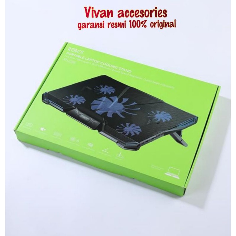 Robot RT-LCS03 Cooler Pad 5 Fan Ultra Cooling Kipas pendingin Laptop