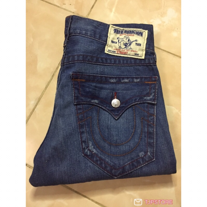 Celana Jeans Denim Second Bekas Branded True Religion Straight Size 32