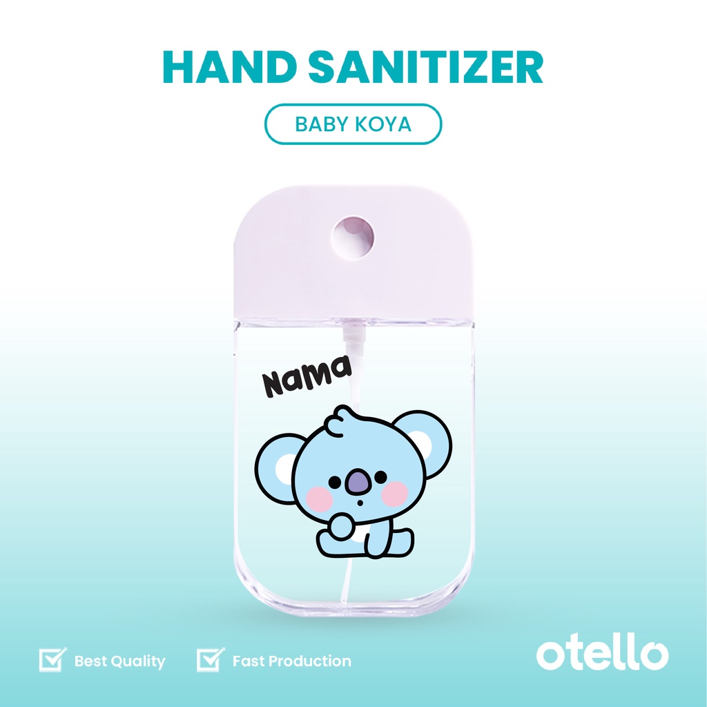 Otello Custom Pocket Hand Sanitizer Baby BT21 Nama Spray 45 ML Lucu Karakter Korea Kpop