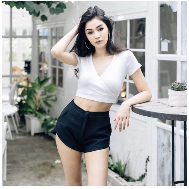 Tq88indonesia Baju Crop Wanita Terbaru / Shendy Top / Baju Seksi Wanita / Baju Crop lengan Pendek Cewek / Blouse Crop