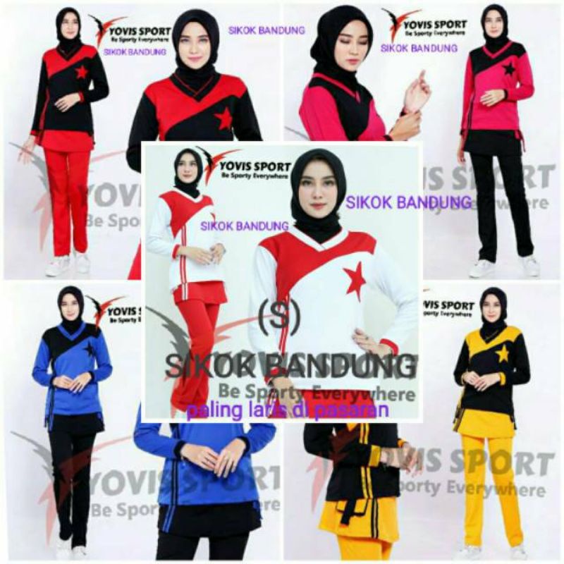 Setelan Baju Senam Aerobic Wanita,Baju Senam Wanita,Setelan Olahraga Wanita Muslimah,Pakaian Olahrag