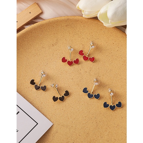 LRC Anting Tusuk Fashion Love Curved Alloy Diamond P3268X