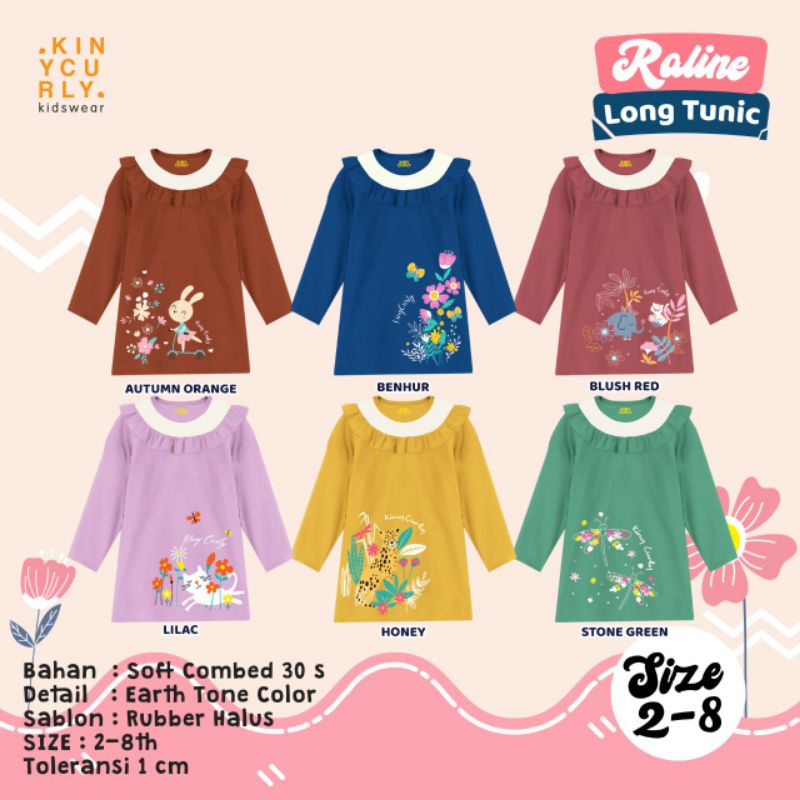 Raline long tunic by kiny curly / Raline tunik anak perempuan by kiny curly