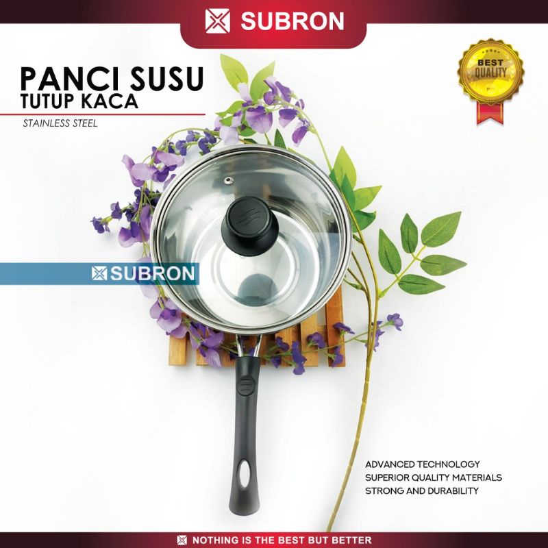 Panci Susu Milk Pot Stainless Tutup Kaca Tebal Ukuran 20