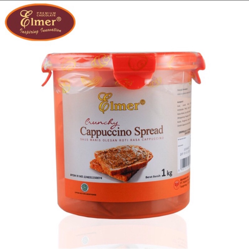 Elmer Crunchy Cappuccino Spread 1 kg Olesan Roti Rasa Capucino Krispi