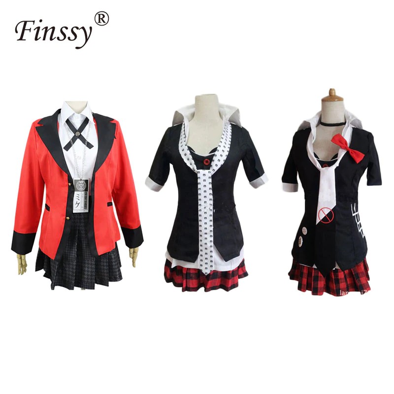 Gratis ongkir Anime Woman Cosplay Costume Kakegurui Yumeko Jabami Danganronpa Student Uniform Set