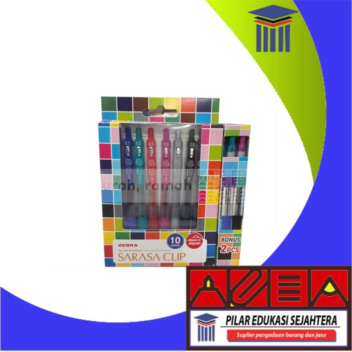

BOLPEN / PULPEN SARASA CLIP SET 10 WARNA + FREE 2 PCS MURAH