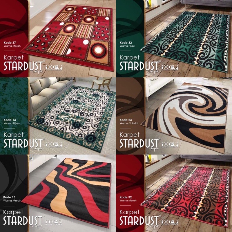 (MOTIF RANDOM) Karpet/Permadani Stardust/Super Shama/Moderno/Momento ukuran 210x310 BEST QUALITY 