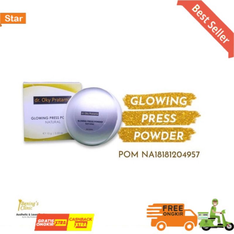 GLOWING PRESS POWDER NATURAL/ BEDAK PADAT BENINGS INDONESIA