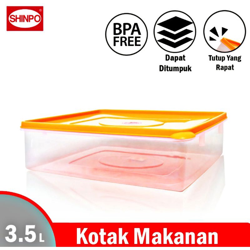 Tempat makan Shinpo SIP 309 L / Food Container / Box kecil / Box donat / Box Shinpo 3,5 liter