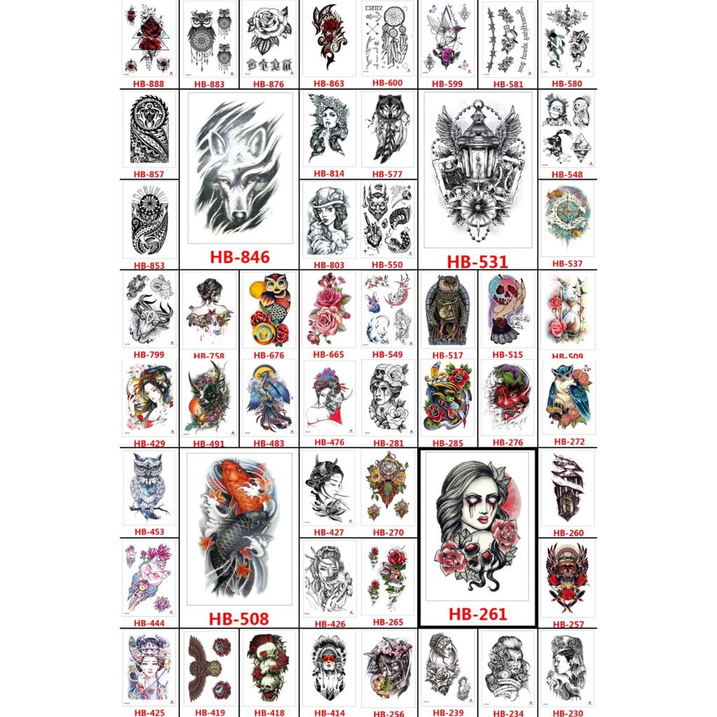 1 pcs Rondom/Acak Tatto temporary uk 21x15cm