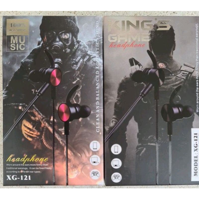 Handfree Haeadset Earphone Mobile Gaming  In Ear XG 121 With Mic