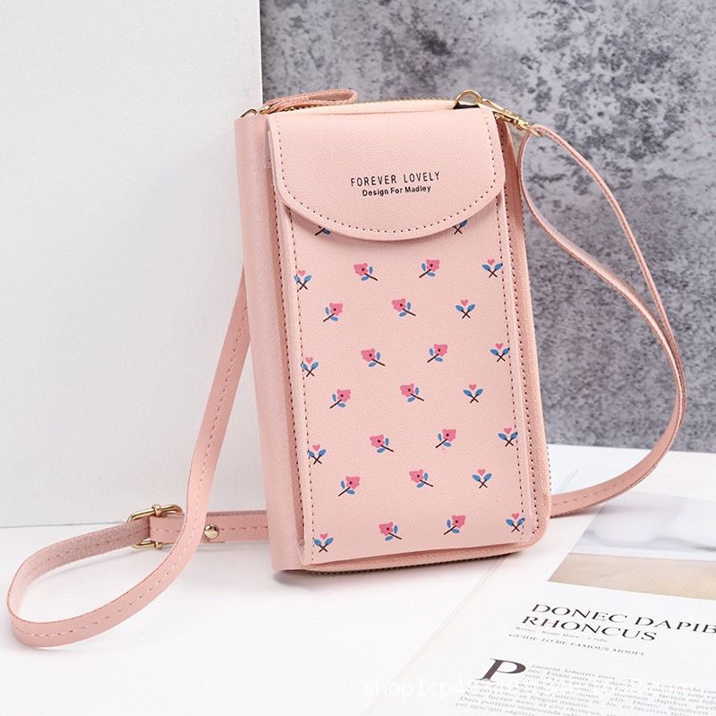 Tmall88 Tas Dompet HP Selempang Wanita Motif Flower IN-800