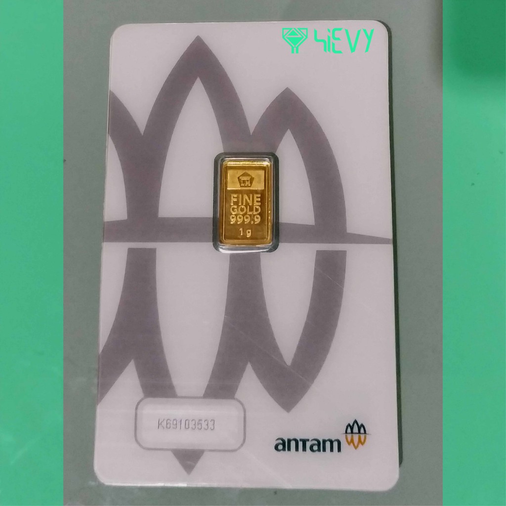 LOGAM MULIA LM ANTAM 1 GRAM GR EMAS BATANGAN MURNI FINE GOLD PRESS