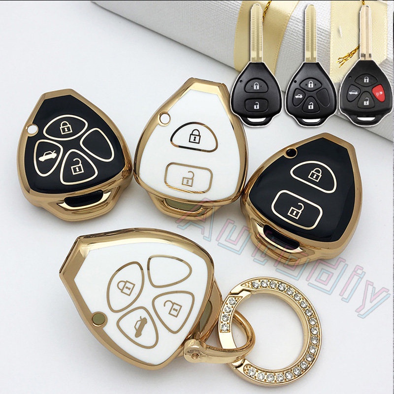 FORTUNER Case Kunci Remote Mobil 2 3 4 Tombol Bahan Tpu Untuk Toyota Camry Corolla Avalon Venza Vios Yaris Altis Vigoner Camnoner TOYOTA INNOVA 2 3 4 Tombol