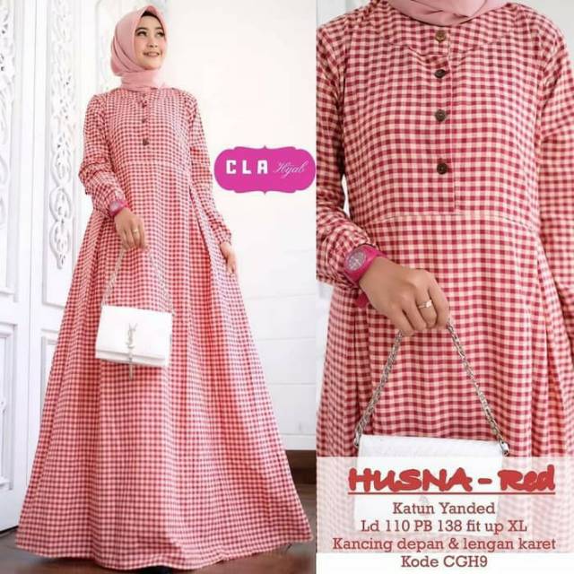 Baju gamis katun syari gamis murah husna maxy dress