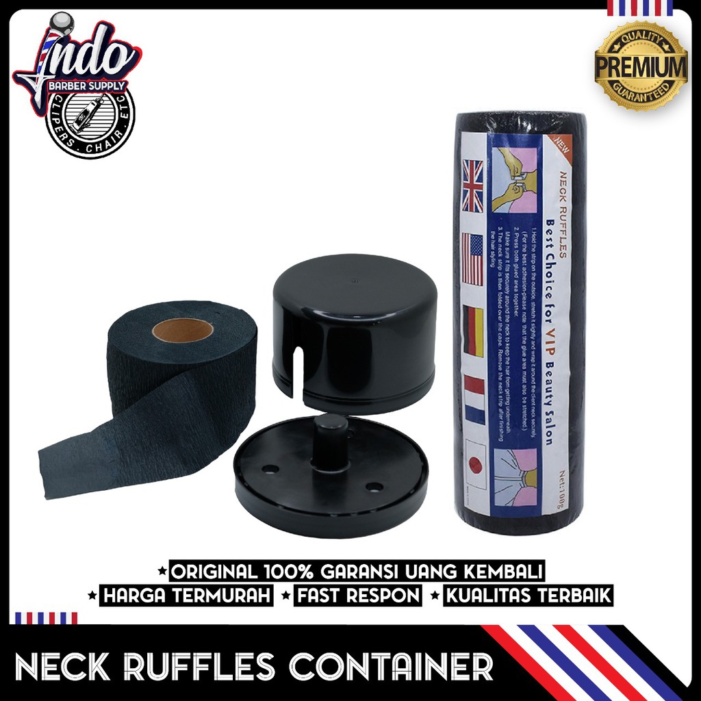 Tempat Tisu Leher / Premium Black Dispenser Neck Ruffles Tempat Neck Paper Tempat Tisu Barber Salon