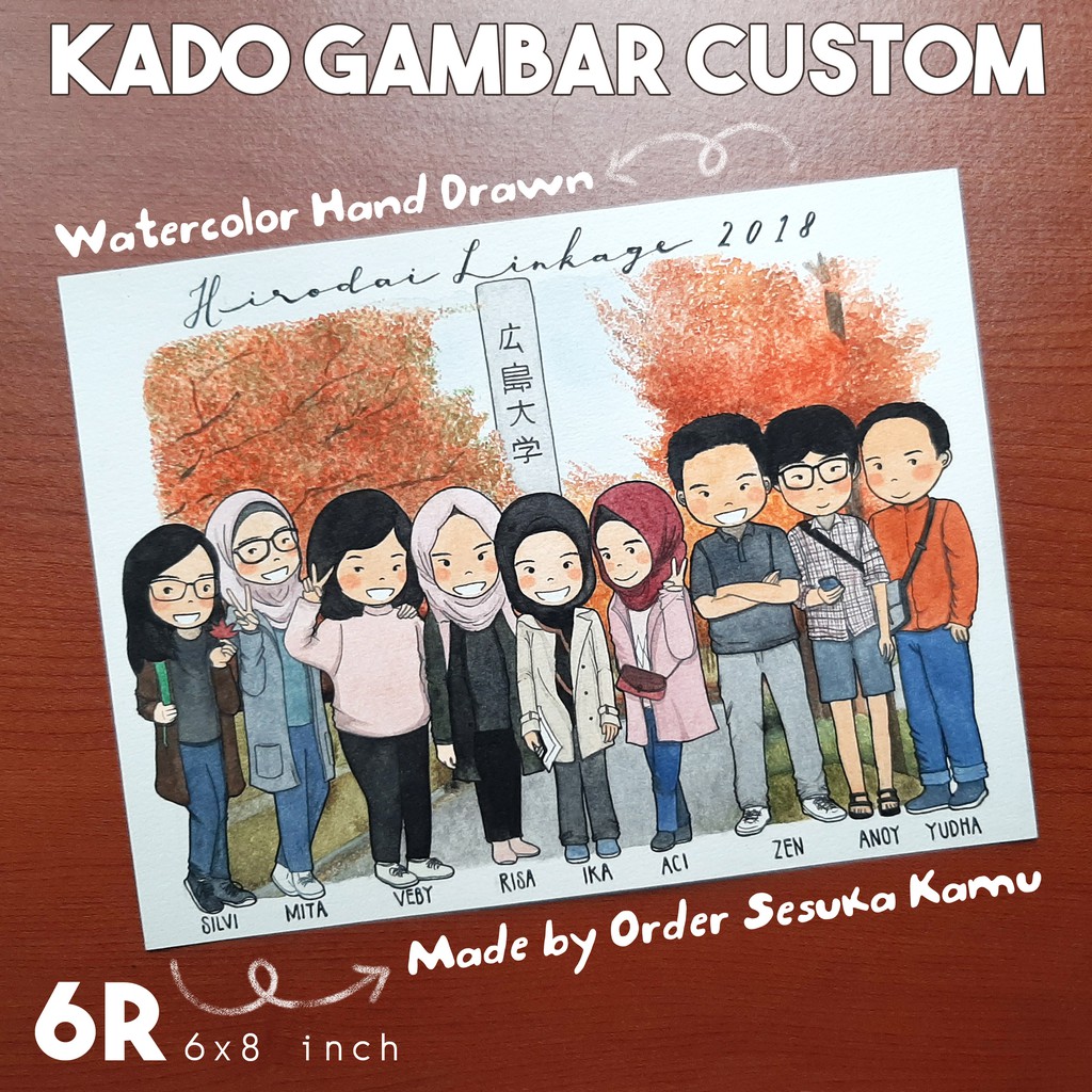 

Kado Gambar Ilustrasi Custom 6R Watercolor