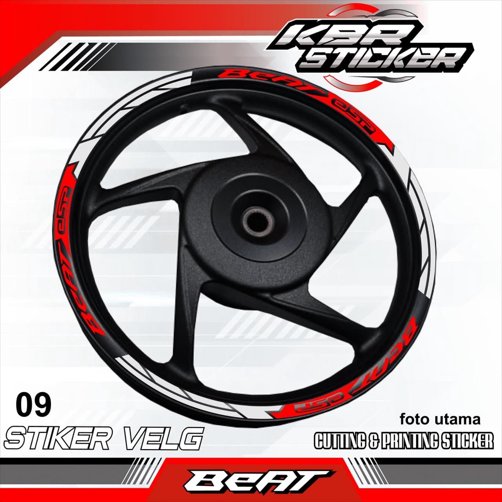Beat sticker velg beat motor honda motor sticker velg variasi Racing beat.09 (cod) stiker velg motor