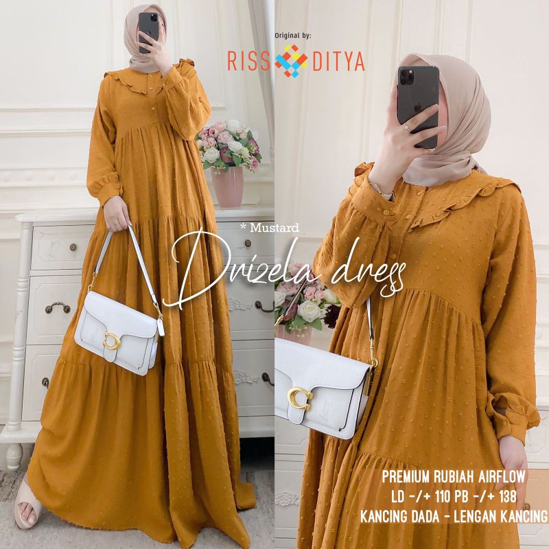 Drizela Dress by Rissaditya | Maxy Dress Bahan Crinkle Rubiah