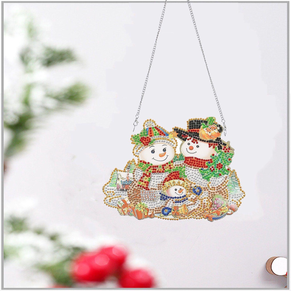 R-FLOWER Lukisan Berlian Natal DIY Craft Acrylic Elk Mosaic Kit Santa Claus Aplikasi Dinding