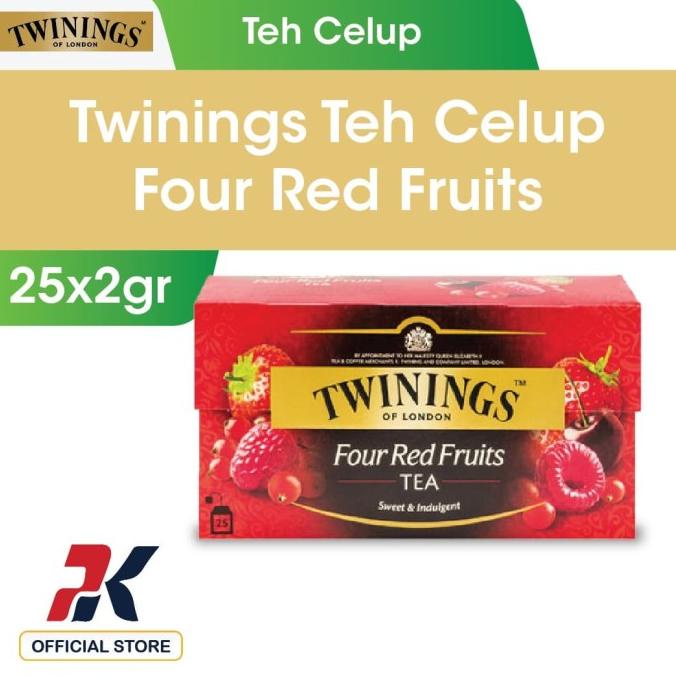 

(BISA COD) Twinings Four Red Fruits Flavoured Tea 25x2gr TERJAMIN Kode 1465