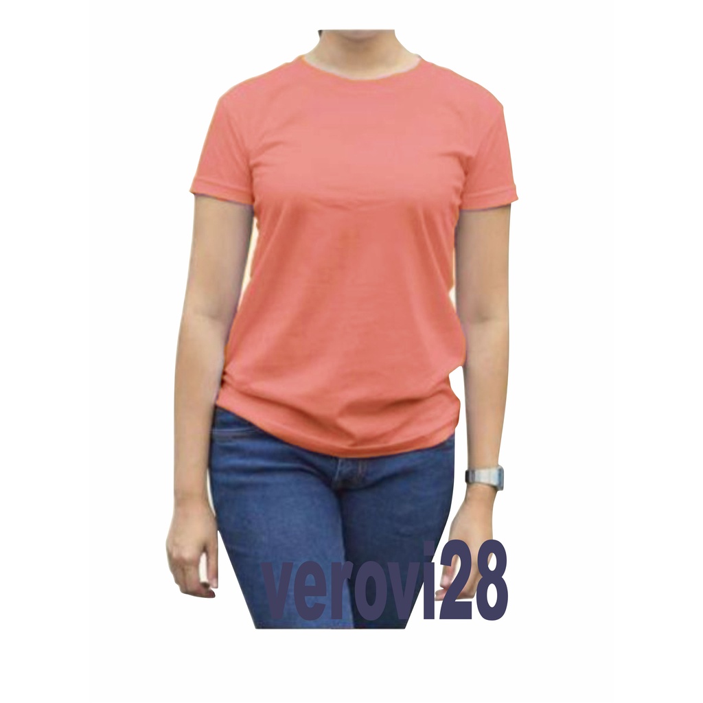 Kaos Polos Polos Murah Murah Ply Katun Combed Atasan Wanita O Neck Lengan Pendek