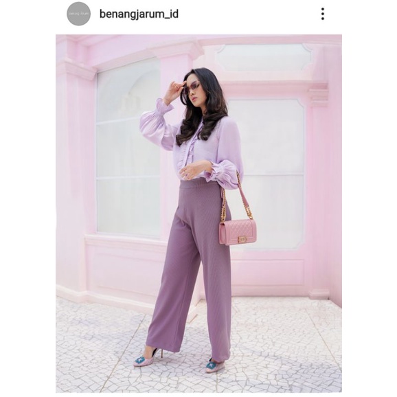 Preloved benang jarum buttonscarves lilac asha ruffle