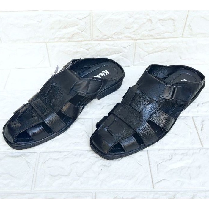 Sepatu Sandal Pria kulit Asli / Sendal Selop Santai Casual Formal