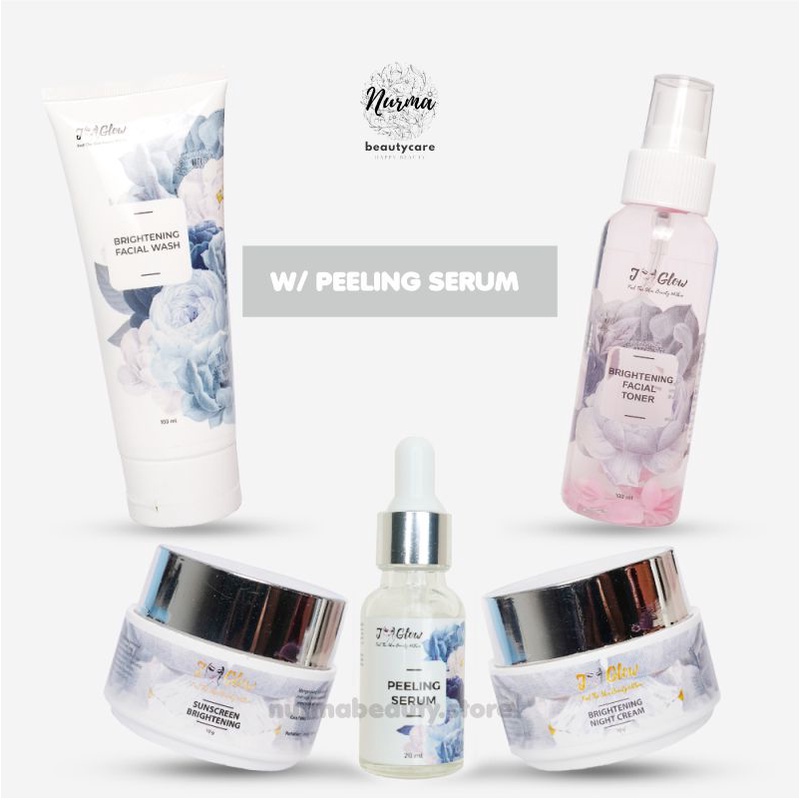 Jglow J glow Skincare Super Whitening Krim Perawatan Kecantikan Pemutih Kosmetik Wajah Glowing BPOM-White Peeling Serum