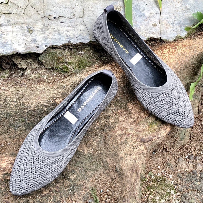 KAYZINEVA CC20 Sepatu Flat Rajut Wanita / Flatshoes Kekinian / Sepatu Wanita Kekinian