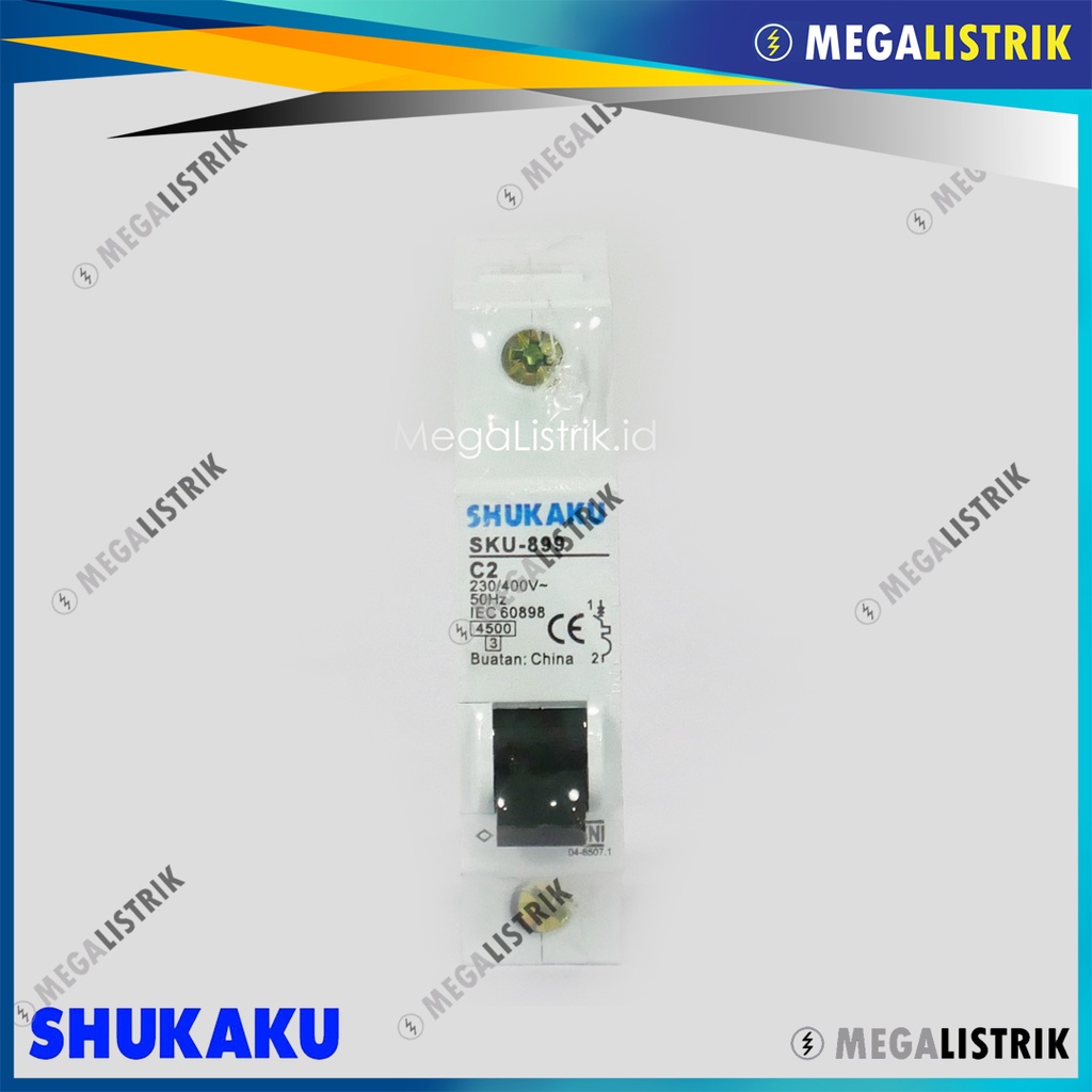 SHUKAKU MCB 1P 2A / 1 PHASE 2 AMPERE / 2 A C2 SKU-899 SNI
